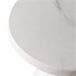 LeisureMod Fiberstone Side Table Round End Table Dune Series in Marble White