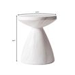 LeisureMod Fiberstone Side Table Round End Table Dune Series in Marble White
