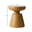 LeisureMod Round Side Table in Fiberstone Pedestal Base Isle Series in Brown