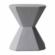 LeisureMod Fiberstone Side Table Hourglass Design Azure Series in Gray