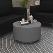 LeisureMod Side Table in Fiberstone Round End Table Terra Series in Gray