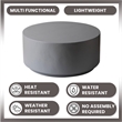 LeisureMod Side Table in Fiberstone Round End Table Terra Series in Gray