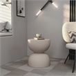 LeisureMod Round Side Table in Fiberstone End Table Sage Series in Beige