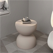 LeisureMod Round Side Table in Fiberstone End Table Sage Series in Beige