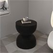 LeisureMod Round Side Table in Fiberstone End Table Sage Series in Black