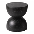 LeisureMod Round Side Table in Fiberstone End Table Sage Series in Black