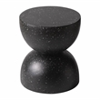 LeisureMod Round Side Table in Fiberstone End Table Sage Series in Black