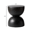 LeisureMod Round Side Table in Fiberstone End Table Sage Series in Black