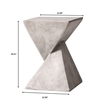 LeisureMod Fiberstone Side Table Square End Table Glint Series in Marble White