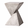 LeisureMod Fiberstone Side Table Square End Table Glint Series in Marble White