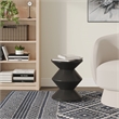 LeisureMod Round Side Table in ABS Plastic Double-Hourglass Design in Black