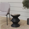 LeisureMod Round Side Table in ABS Plastic Double-Hourglass Design in Black