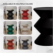 LeisureMod Round Side Table in ABS Plastic Double-Hourglass Design in Black