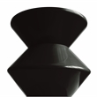 LeisureMod Round Side Table in ABS Plastic Double-Hourglass Design in Black