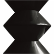 LeisureMod Round Side Table in ABS Plastic Double-Hourglass Design in Black
