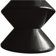 LeisureMod Round Side Table in ABS Plastic Double-Hourglass Design in Black