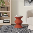 LeisureMod Round Side Table in ABS Plastic Double-Hourglass Design in Brown