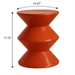 LeisureMod Round Side Table in ABS Plastic Double-Hourglass Design in Brown