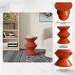 LeisureMod Round Side Table in ABS Plastic Double-Hourglass Design in Brown