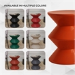 LeisureMod Round Side Table in ABS Plastic Double-Hourglass Design in Brown