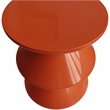 LeisureMod Round Side Table in ABS Plastic Double-Hourglass Design in Brown