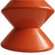 LeisureMod Round Side Table in ABS Plastic Double-Hourglass Design in Brown