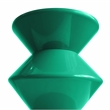 LeisureMod Round Side Table in ABS Plastic Double-Hourglass Design in Green