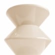 LeisureMod Round Side Table in ABS Plastic Double-Hourglass Design in Ivory