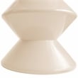 LeisureMod Round Side Table in ABS Plastic Double-Hourglass Design in Ivory