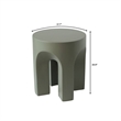 LeisureMod Round Fiberstone Side Table Arched Base Crus Series in Gray