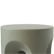 LeisureMod Round Fiberstone Side Table Arched Base Crus Series in Gray