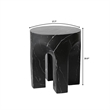 LeisureMod Round Fiberstone Side Table Arched Base Crus Series in Black