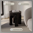 LeisureMod Round Fiberstone Side Table Arched Base Crus Series in Black