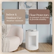 LeisureMod Round Fiberstone Side Table With Open Storage in White