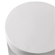 LeisureMod Round Fiberstone Side Table With Open Storage in White