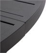 Round Slatted Dining Table Powder-Coated Aluminum with Umbrella Hole in Black