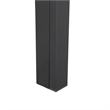 Round Slatted Dining Table Powder-Coated Aluminum with Umbrella Hole in Black