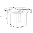 Round Slatted Dining Table Powder-Coated Aluminum with Umbrella Hole in Black