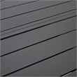 Round Slatted Dining Table Powder-Coated Aluminum with Umbrella Hole in Black