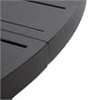 Round Slatted Dining Table Powder-Coated Aluminum with Umbrella Hole in Black