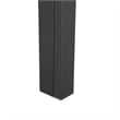 Round Slatted Dining Table Powder-Coated Aluminum with Umbrella Hole in Black