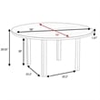 Round Slatted Dining Table Powder-Coated Aluminum with Umbrella Hole in Black