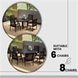 Round Slatted Dining Table Powder-Coated Aluminum with Umbrella Hole in Black