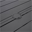 Round Slatted Dining Table Powder-Coated Aluminum with Umbrella Hole in Black
