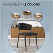 Leather Dining Chair with Curved Open-Back and Waterfall Edge Seat in Black