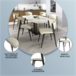 Leather Dining Chair with Curved Open-Back and Waterfall Edge Seat in Light Gray