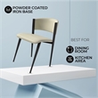 Leather Dining Chair with Curved Open-Back and Waterfall Edge Seat in Light Gray