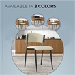 Leather Dining Chair with Curved Open-Back and Waterfall Edge Seat in Light Gray