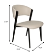 Leather Dining Chair with Curved Open-Back and Waterfall Edge Seat in Light Gray