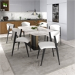 Leather Dining Chair with Curved Open-Back and Waterfall Edge Seat in White